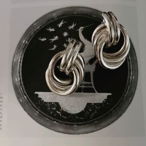Large vintage sterling silver earrings